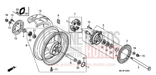 ROUE ARRIERE CBR600RAB de 2011